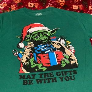 Yoda graphic shirt may the gifts be with you.